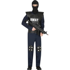Fiestas Guirca Policijos kostiumas vaikams, SWAT kostiumas arba SEK kostiumas vaikams 14-16 metų - Policijos kostiumas vaikams - FTB policijos uniforma, policijos kepurė vaikams karnavalas, SEK Fancy Dress kostiumas vaikams
