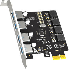 GLOTRENDS U3044 4 prievadų USB 3.0 5Gb/s PCIe išplėtimo plokštė, skirta 