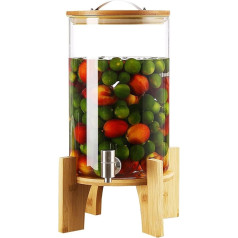 Getränkespender Mit Zapfhahn, Getränkespender Für Weincocktails, Getränkefass Aus Glas Mit Verschlusskappe, Hochtemperaturbeständiges Glas, 10L