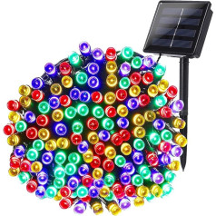 LUMI JARDIN lauko styginių žibintai, 100 šviesos diodų, įvairiaspalviai, YOGY SOLAR RGB, 8,90 m, 8 režimai, kartonas, pilka, vienas dydis