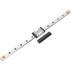 tiekimo žemėlapis MGN12 330 mm linijinis kreipiklis su MGN12H slydimo bloku ir plastikiniu mini MGN12 linijiniu kreipikliu 