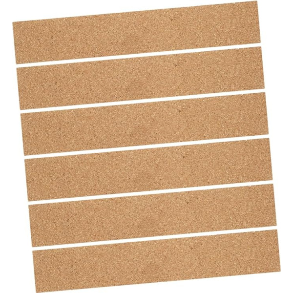 Zerodeko Pack of 6 Self-Adhesive Cork Strips Cork Board for Office Barking ABS Stopper Liner Wall Cladding Wall Padding Self-Adhesive Bulletin Bars Made of Cork Bulletin Bars Made of Cork
