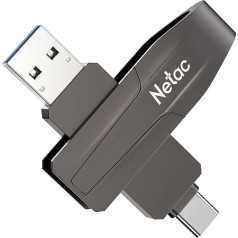 Netac US8 256GB išorinis SSD USB atminties kaupiklis iki 550MB/s su dviguba sąsaja C tipo + A USB 3.2 Gen2 USB 3.2 Gen2 kietojo kūno diskas, skirtas išmaniajam telefonui, kompiuteriui, nešiojamajam kompiuteriui