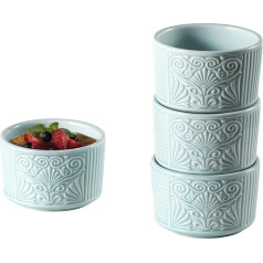 Suflė formelės, 4 vnt., keraminiai Creme Brulee dubenėliai, 10 oz, maži indeliai gardiems pagardams, raguoliams ir pudingams gaminti