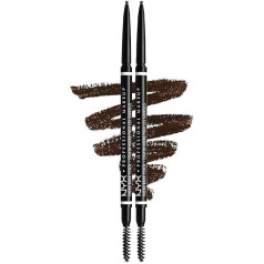 NYX Professional Makeup Micro Brow Pencil Double Pack Double Sided with Retractable Eyebrow Pencil and Brush, Vegan Formula, atspalvis: Espresso .