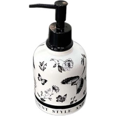 Hosoncovy 420 ml Keramik-Flüssigseifenspender mit Pumpe, Pumpflaschen-Spender, nachfüllbares Handwasch-Flüssiglotionsglas für Badezimmer, Arbeitsplatte, Küche