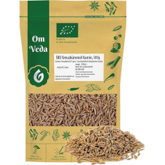 Ekologiški kmynai, sveiki 500 g | Aukščiausios kokybės kmynai Indijos, Rytų virtuvei, arbatai ir ajurvedai | Puikiai tinka kariui, čatniui, dalsams, marinuotiems agurkams, avienai ir vištienai | DE-ÖKO-039 sertifikuota | OmVeda Spice