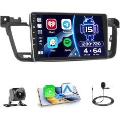 Hikity [4+64GB] Android 15 automobilinis radijas CarPlay Android automobilinis belaidis Peugeot 508 2012-2016 Radijo ekranas 9 colių automobilinis radijas Bluetooth Mirror Link navigacija GPS EQ DSP WiFi FM
