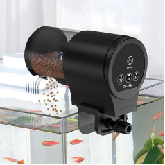 Automatinis akvariumo žuvų maitintuvas, žuvų maitintuvas: 100 ml, didelės talpos žuvų maitintuvas, drėgmei atsparus žuvų maitintuvas akvariumui, žuvų rezervuarui