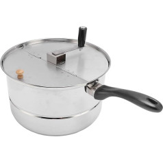 Koper Popcorn Popper, nerūdijančio plieno popkornų gaminimo įrenginys su rankine rankena, dujinis, viryklinis, indukcinis, rankinis popkornų gaminimo įrenginys, 11 x 6,5 colio, #311