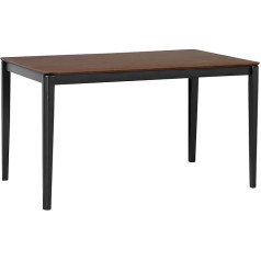 Beliani Tamsaus medžio spalvos valgomojo stalas su juodu pagrindu 135 x 80 cm Kedras