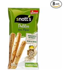 SNATT'S Grūdų lazdelės su šerdimis 62g pakuotė, 8 vnt.