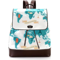 Personalizuoti mokykliniai krepšiai knygų krepšiai paaugliams Pasaulinės turizmo dienos fonas, įvairiaspalviai, 27x12.3x32cm, kuprinės kuprinės