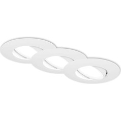 BRILONER - 3 LED įleidžiami vonios kambario šviestuvai IP65 Įleidžiami šviestuvai Nuolat pritemdomi lubų prožektoriai Vonios kambario lempa 4,9 W 90 x 45 mm (DxH) Balta