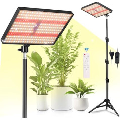 Augalų lempa LED su stovu UV-IR viso spektro 286 šviesos diodų auginimo lempa su 4/8/12H laikmačiu Dimmable Plant Light Auginimo žibintai augalams Augalų šviesos LED