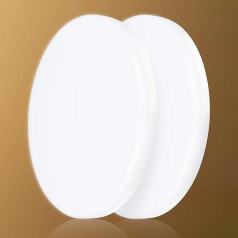 17 W LED 2335 lm šiltos baltos spalvos 3000 K CRI80+, nemirksintis - plokščias 5,2 cm baltas lubų šviestuvas virtuvei, mansardai ir drabužinei (22 cm)