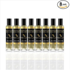 Arabian Opulence FR99 Vanilla Dreams Roll-On kvepalų aliejus | Koncentruotas kvepalų aliejus kūnui | Ilgalaikiai aliejiniai kvepalai moterims | Kelioninio dydžio buteliukas su švelniu kvepalų aliejumi be alkoholio (15 ml, pakuotė)