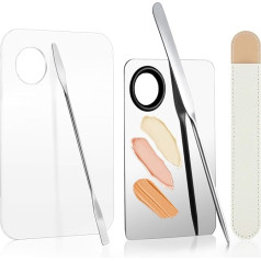 5-teiliges Make-up-Spachtel-Set, koreanisches Set, inklusive Foundation-Spatel, Make-up, koreanischer Edelstahl, Make-up-Palette, Acryl-Kosmetik-Palette, Make-up-Mix-Paletten, Kosmetikspatel