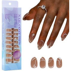 Minkšti geliniai nagai Tips Press On Nails 3 In1 X Coat Tips 14 Größen Vorgefärbte Fake Nails Extensions French Nails Tips Geschenke