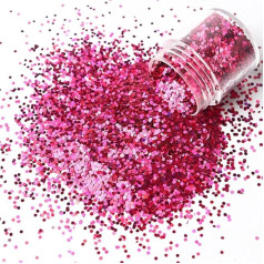 10ml Lazerinis šešiakampis Pailletten Glänzender Nagellack Pulver Flockenstaub Funkelnde Verchromte Lackpolitur Nagellack Nageldekoration