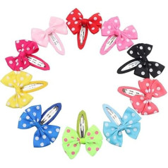frcolor Haarklammern mit Bogen Schleife gepunktet cplorati für Geschenk von Mädchen und Kleinkinder 12pcs