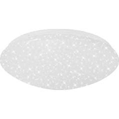 BRILONER - LED lubinis vonios kambario šviestuvas su žvaigždėtu dangumi, reguliuojamos šiltos baltos ir neutralios baltos spalvos, atminties funkcija, lubinis šviestuvas, LED šviestuvas, vonios kambario šviestuvas, virtuvės šviestuvas, 38,5 x 10