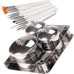 1 Satz Nail Art Desinfektionsbecher Stiftreinigungsbecher Bonbonglas mit Deckel Nagelzubehör pinsel für nagellack werkzeug Maniküre Tasse Halter für Acrylnägel Rostfreier Stahl