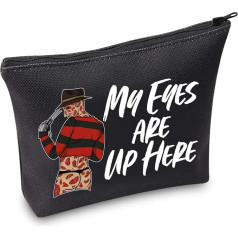 WZMPA Freddy Krueger kosmetinė Siaubo filmų įkvėpta dovana Mano akys yra čia, užtrauktuku užsegamas krepšys moterims ir mergaitėms, Akys čia, tinka, Akys čia, tinka