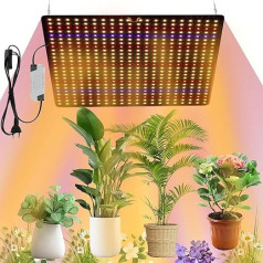 Augalų lempa LED Viso spektro 500 LED 1000 W augalų lempa Auginimas su 4 kabliukais Augalų lempa Kabanti LED auginimo šviesa šiltnamio augalams, daržovėms, gėlėms (balta + raudona + mėlyna, 500 LEDS)