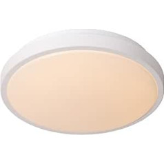 LUCIDE DASHER - vonios kambario lubinis šviestuvas - skersmuo 29,3 cm - LED - 1 x 12 W 2700 K - IP44 - judesio ir dienos/nakties jutiklis - baltas
