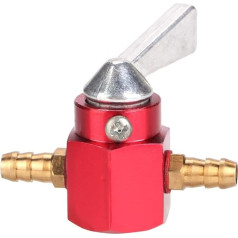 Inline Kraftstoffhahn Schalter, 6mm Cnc aliuminio inline dujų Kraftstoffhahn Petcock Schalter Für Pit Pro Quad Dirt Bike Atv (Rot)