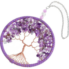 LIOOBO Gyvybės medis Violetinis metalinis sieninis pakabukas 11cm Vestuvės