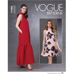 Vogue Patterns V1802A Moteriška suknelė A (XS-S-M-L-XL-XXL)