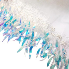 Sequin Fringe gėlių Tiulio nėrinių juostelės ribos audinio siuvinėti Applique siuvimo amatų namų dekoro Fringe apdaila