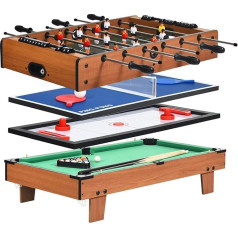 GOPLUS 4 in 1 žaidimų stalas, stalo futbolo, stalo teniso, stalo ledo ritulio ir biliardo stalas, daugiafunkcinis stalas su visais priedais, skirtas žaidimų kambariams, barams ir vakarėliams, vaikams ir suaugusiesiems