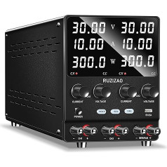 RUZIZAO Dvigubas laboratorinis maitinimo šaltinis 30V 10A Nuoseklus lygiagretus reguliuojamas laboratorinis maitinimo šaltinis 60V 10A/30V 20A Encoder Setting DC reguliuojamas maitinimo šaltinis Dvigubos įtampos srovė Keturi vienoje laboratorijoje