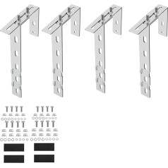 4PCS reguliuojamas balkono elektrinės laikiklis Saulės kolektorių montavimo kablys, skirtas 60-180 mm pločio kvadratiniam balkono reljefui