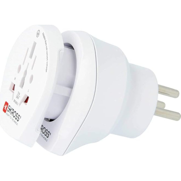SKROSS | 1.500216-E | Combo World to Israel | Combo World to Israel Travel Adapter - Galia ir įtampa: 100V - 1600W / 250V - 4000W - apsauga nuo elektros smūgio