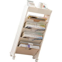 Pongnas Buchwagen, Bücherregal auf Rädern Buchwagen mit Rädern mit Universellem Raddesign Mehrschichtiger Bücherregal Buchlagerregale für Wohnzimmer (#1)