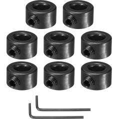 išteklių žemėlapis Bohrung 6mm Schaftmanschette 13mm OD 8mm Dicke Kohlenstoffstahl Fahrwerk Stopper Radkragen mit Stellschraube & 2 Sechskantschlüssel für Werkzeugmaschinenindustrie (Schwarz, 8 Stück)