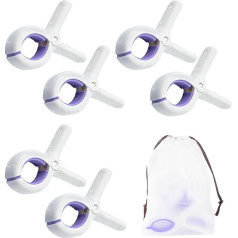 QOPAHI 6 x Handtuchklammern für Sonnenliegen, groß, starker Halt, rutschfeste Handtuchklammern für Sonnenliege, Wäscheleine, Wäscheleine, Wäscheleine, Wäscheleine, Pool, Stühle, Sonnenliegen, mit