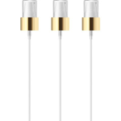 MYOC Goldfarbener Pumpspender mit Feder, langlebiger Kunststoff, auslaufsicher, idealus Sonnencreme, Feuchtigkeitscreme und Konzentrate, 100 ml, 20/22 mm Halsgröße, 14 cm Höhe, 3 Stück