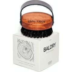 BALDRY® sausas šepetys su natūraliais šereliais - galvos odos šepetys vyrams nuo plikimo, masažo ir valymo, nuo įaugusių plaukų, rankų darbo iš kriaušės medienos