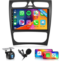 2G 64G automobilinis radijas Mercedes Benz C/CLK klasei S203 W203 W209 A209 2000-2005 su belaidžiu Carplay Android automobiliu, Hodozzy radijas 9 colių jutiklinis ekranas navigacijai DSP Bluetooth WiFi FM/RDS radijas, vairas